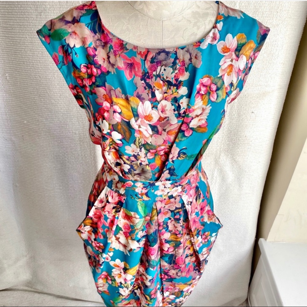 ASOS 8 Electric Floral Print Sheath Dress - Picture 8 of 8